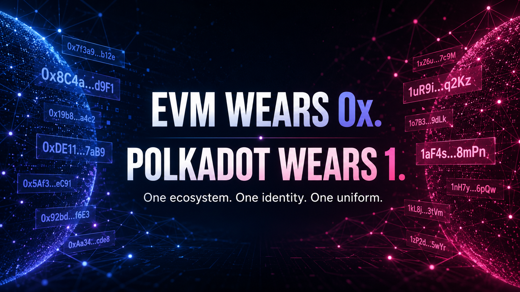 EVM wears 0x and Polkadot wears 1 — a shared address identity for the Polkadot ecosystem